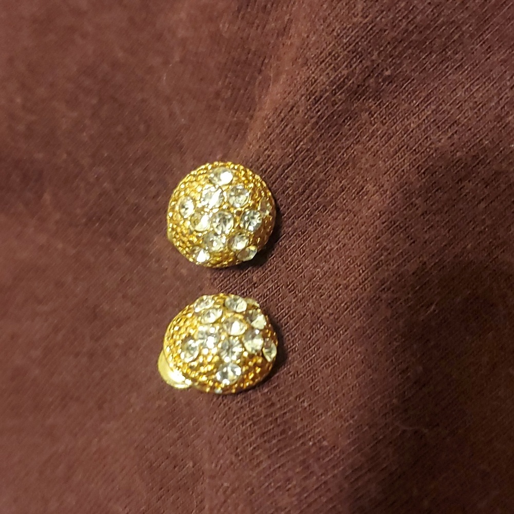 FAUX GOLD Rhinestone Earrings